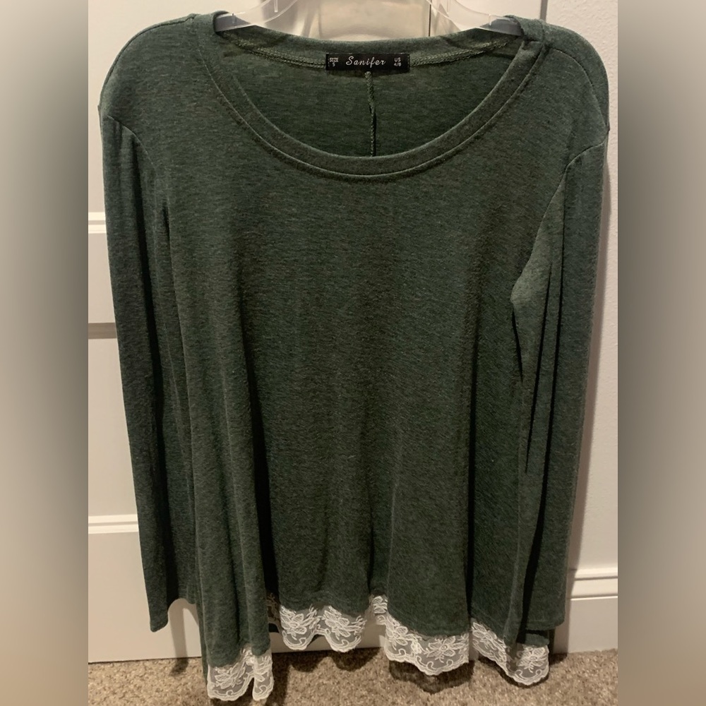 Green tunic sweater